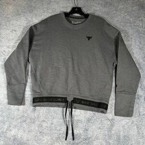 Under Armour Project Rock Sweatshirt Men Small Gray Blood Sweat Respect Pullover